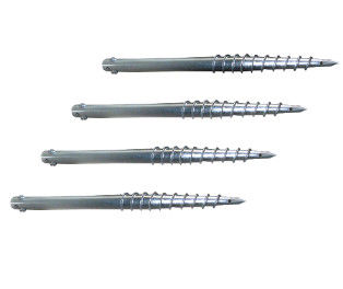 10 Inch Soil Anchor Screws , Hot Dip Galvanized Screw 3-4mm Thickness
